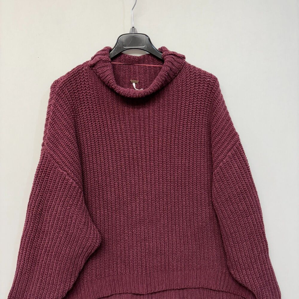 Free People Women Oversized Thick Cable Knit Sweater Size Small C042 -3 - Picture 10 of 16